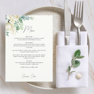 Menu Élégant Mariage Magnolia Eucalyptus
