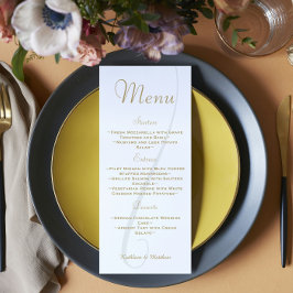 Menu Élégant Mariage Or