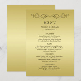 Menu Elégant mariage Ornate Or Luxury