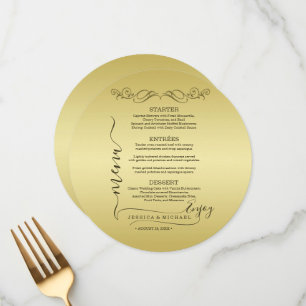 Menu Elégant mariage Ornate Or Luxury