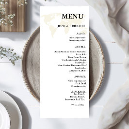 Menu Elégant minimaliste Destination Mariage beige