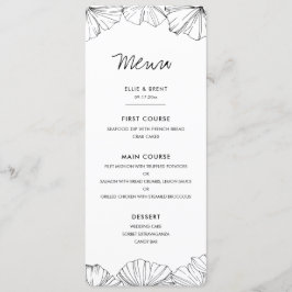 Menu Élégant minimaliste Ginkgo Biloba mariage