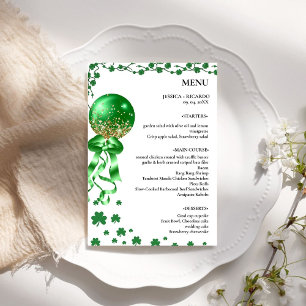 Menu Elégant minimaliste St patrick's day Mariage Table