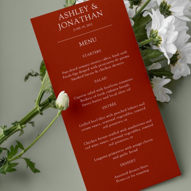 Menu Élégant Moderne Éléments simples Mariage (Créateur téléchargé)