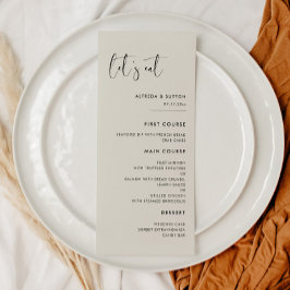 Menu Élégant moderne Lumière vert Sage mangeons mariage