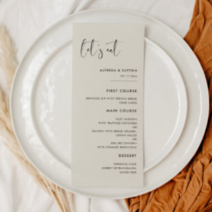 Menu Élégant moderne Lumière vert Sage mangeons mariage