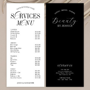 Menü "Elegant Nostalgisches Skript-Logo-Salon Serv