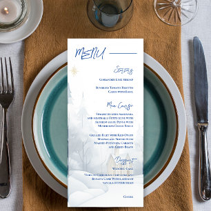 Menu Elégant paysage d'hiver Soirée de mariage neigeux