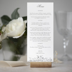 Menu Élégant Rococo Floral Français