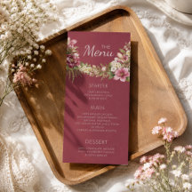 Élégant Romantique Rouge Floral Rustique