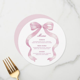 Menu Élégant rond de la corne rose