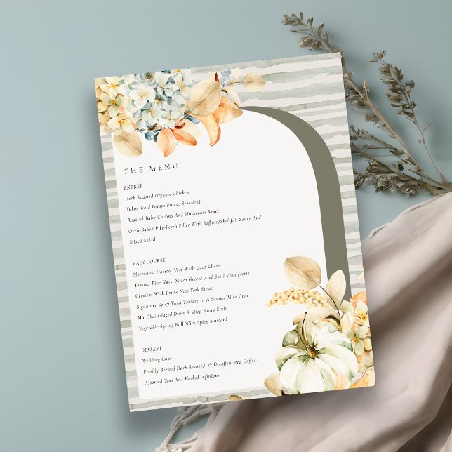Menu Elégant Rustique Citrouille d'automne Arch Mariage (Créateur téléchargé)