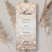 Élégant Script Mariage Rose Gold Bokeh Lumières