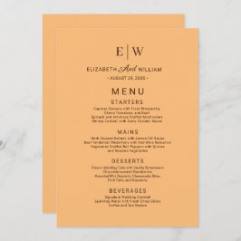 Menu Élégant simple Mariage de monogramme