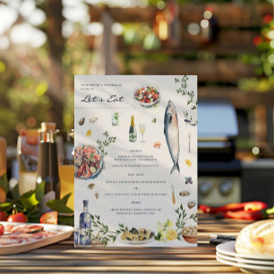 Menu Élégant thème grec Méditerranée illustrée