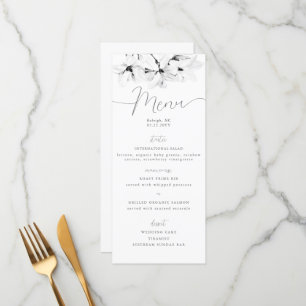 Menu Élégante calligraphie Chic Magnolias Printemps Mar