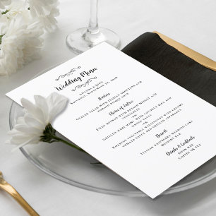 Menu Élégante calligraphie de mariage Chic Black Dinner