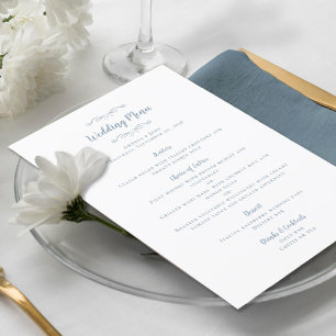 Menu Élégante calligraphie de mariage Chic Dusty Blue D