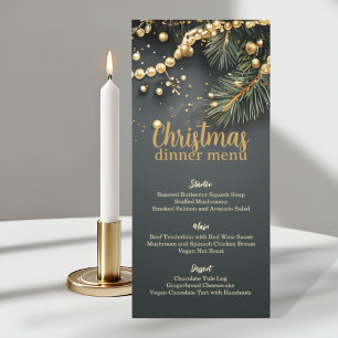 Menu Elégante Garland de Noël Luxuriante Non Photo