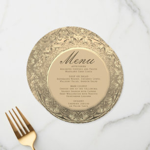 Menü Elegante Gold Verziert Menükarte