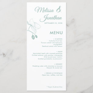 Menu Elégante orchidée romantique floral moderne mariag