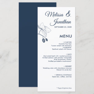 Menu Elégante orchidée romantique floral moderne mariag