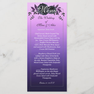 Menu Elégante Réception Rose violet noir
