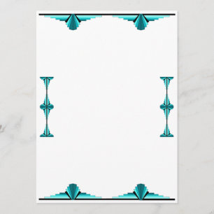 Menu Éléments Art déco en vert cyan