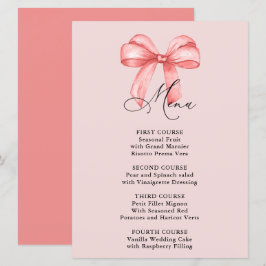 Menu Elle noue la Fête des mariées arc rose noeud