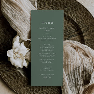 Menu EMELIA Simple Modern Mountain Sage Rustique Mariag