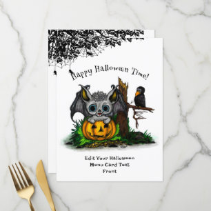 Menu En attente d'Halloween, Bat mignonne et Corbeau