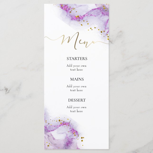 Menu encre violette (Devant)
