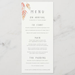 Menu Esquisse d'aquarelle mariage de automne de l'herbe