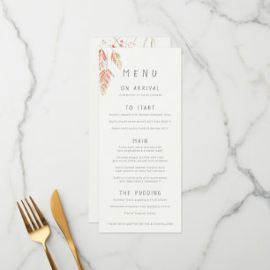 Menu Esquisse d'aquarelle mariage de automne de l'herbe