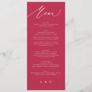 Menu été rouge magenta classique Calligraphie
