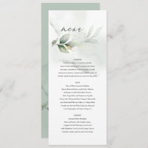 Menu Ethersage vert eucalyptus mariage moderne
