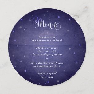 Menu Etoiles ombrées Vintages bleues Carré/rondes