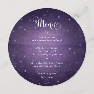 Menu Étoiles Vintages violacées Carré/ronde