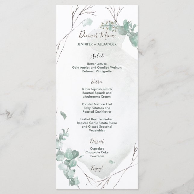 Menu Eucalyptus rustique (Devant)