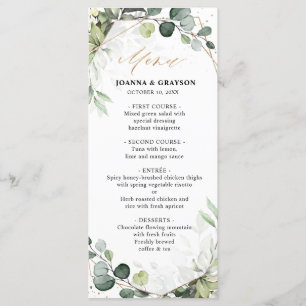 Menu Eucalyptus Sage Verdure Mariage géométrique modern