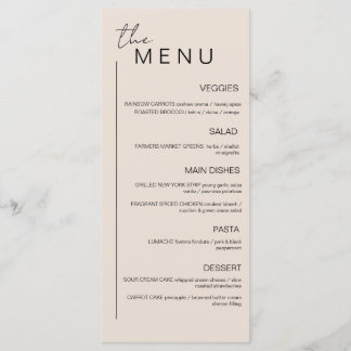 Menu Événement Minimaliste