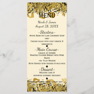 Menu exotique de charme d'or et de guépard de