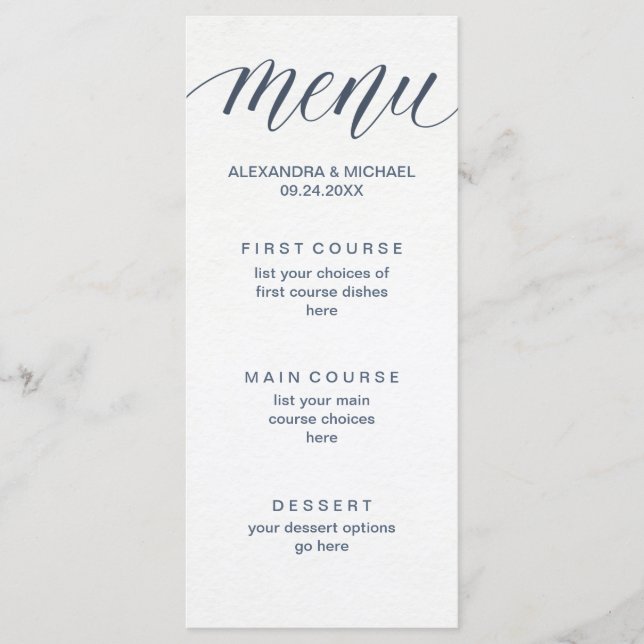 Menu fait sur commande de couleur pour le Marianne (Devant)