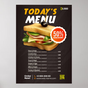 Menü "Fast Food" Poster
