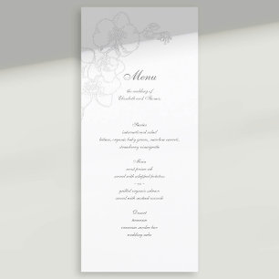 Menu Faux Embossé Orchid Classic Calligraphy Mariage