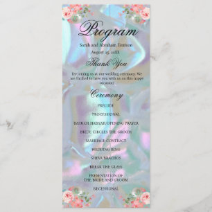 Menu Faux Mother of Pearl Wedding Program