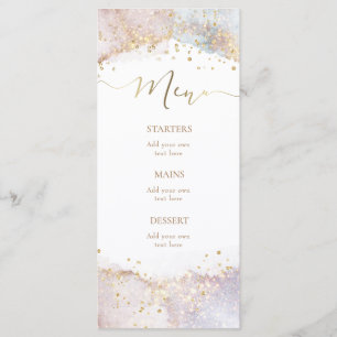 Menu faux paillettes aquarelle