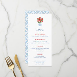 Menu Festive Red Poinsettia Noël Baby shower Party