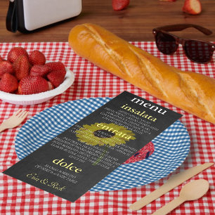 Menu Fête de Fête des mariées de tournesol de la mariée