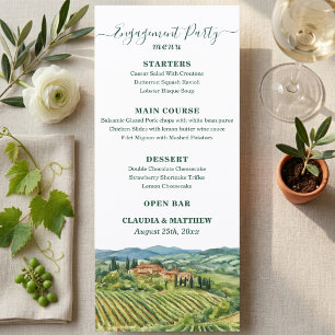Menu Fête de fiançailles élégante dans un vignoble ital